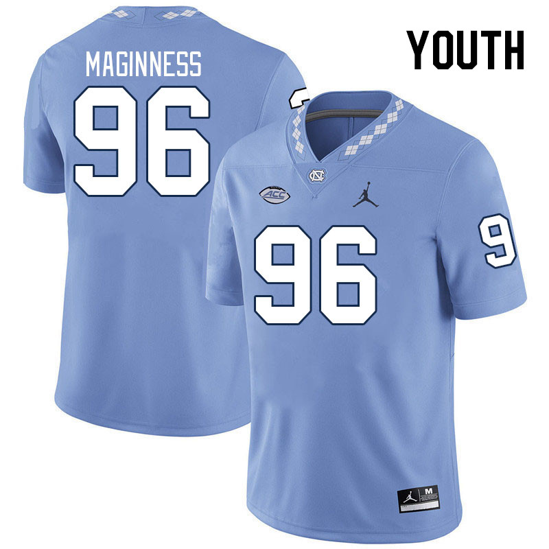 Youth #96 Tom Maginness North Carolina Tar Heels College Football Jerseys Stitched-Carolina Blue